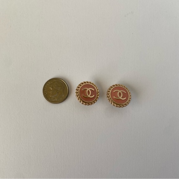 Authentic Pink and Gold Chanel Buttons - Picture 6 of 6